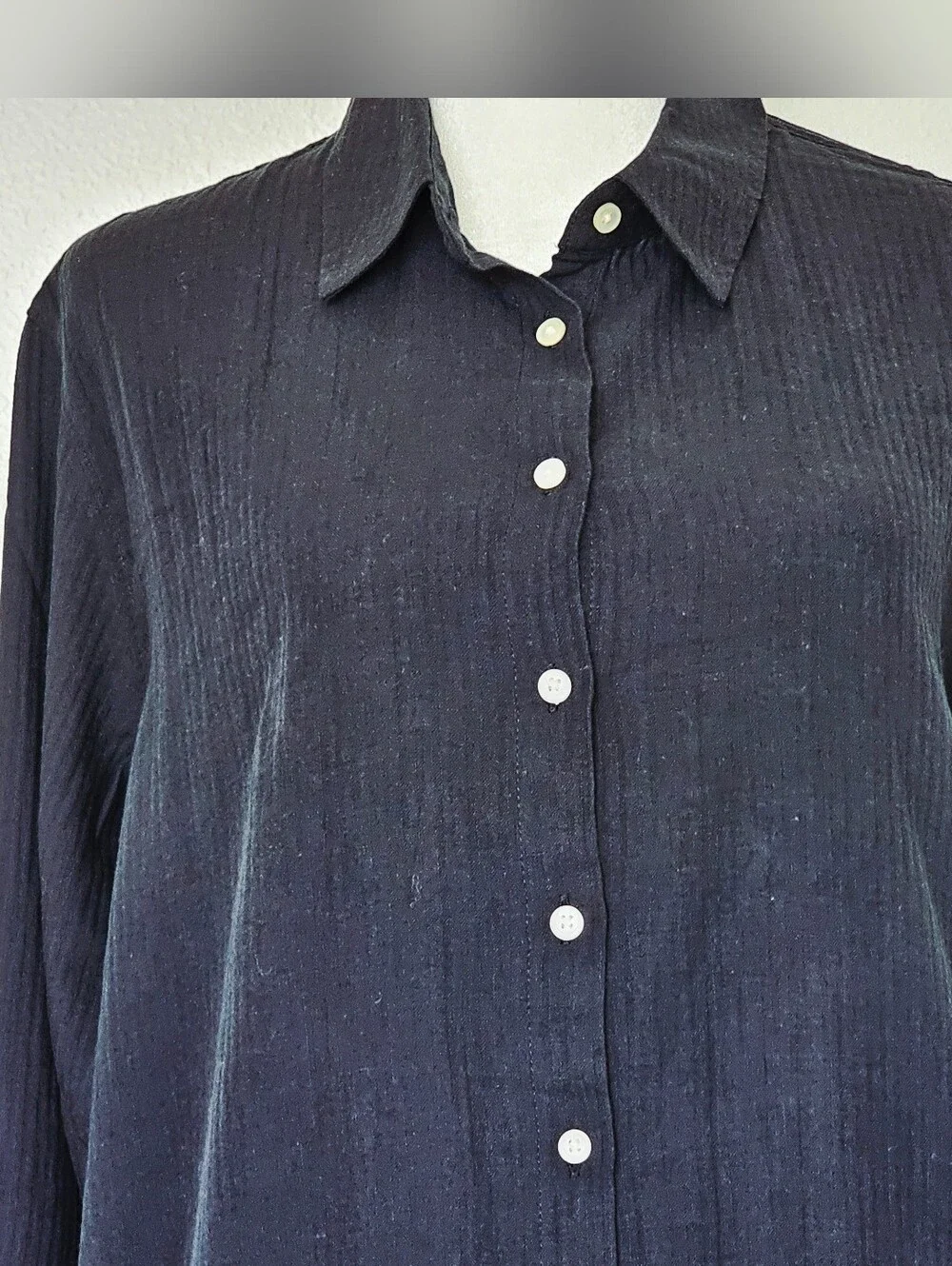 J. Crew Black Long Beach  Shirt in Airy Gauze
